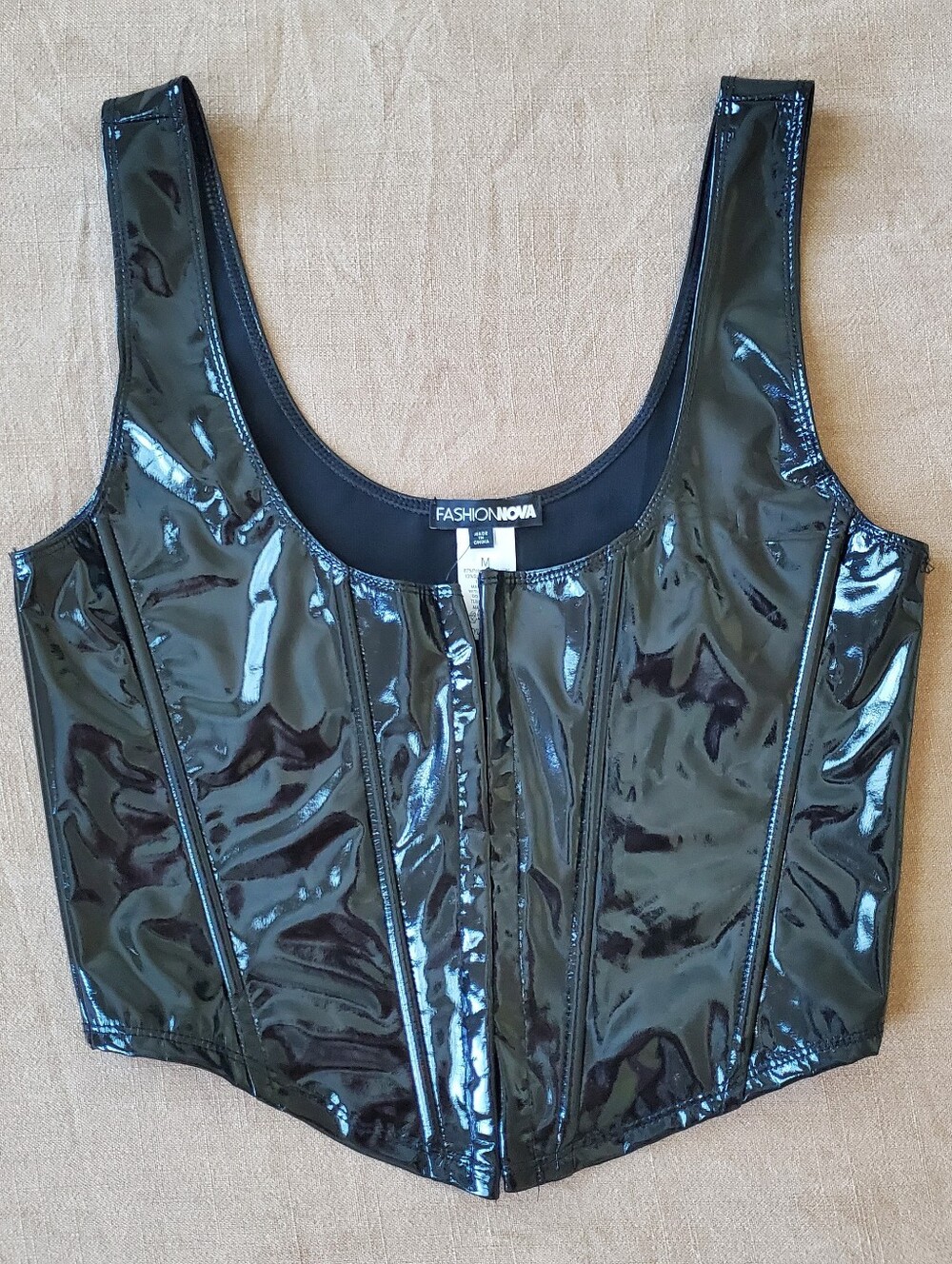 Fashion Nova Latex Corset Top Medium